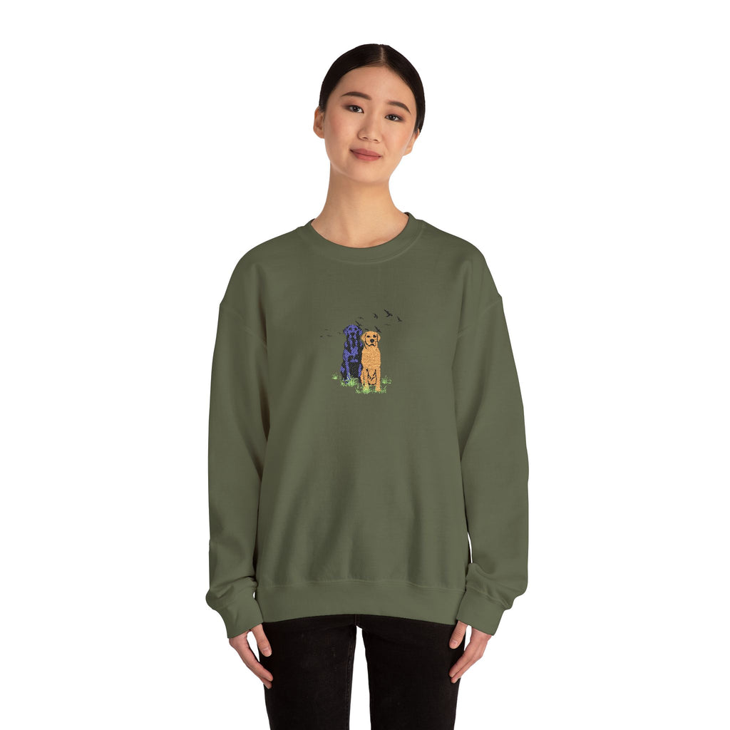 Embroidered Dog Crewneck Sweatshirt