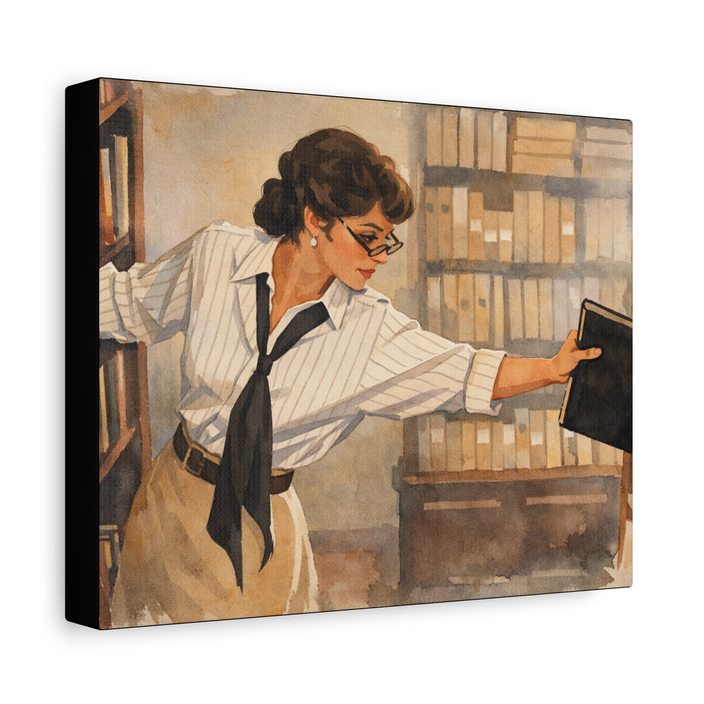 Evelyn Librarian Canvas