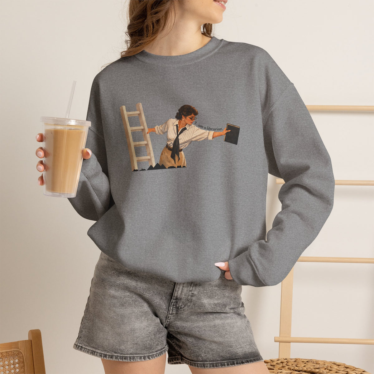 Vintage Evelyn Librarian Crewneck Sweatshirt