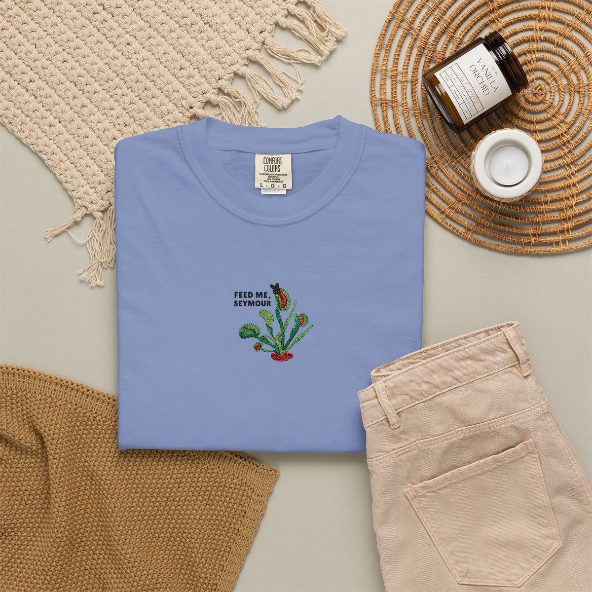 Embroidered Feed Me Seymour Tee