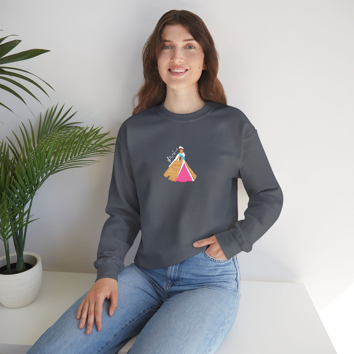 Embroidered Princess Crewneck Sweatshirt
