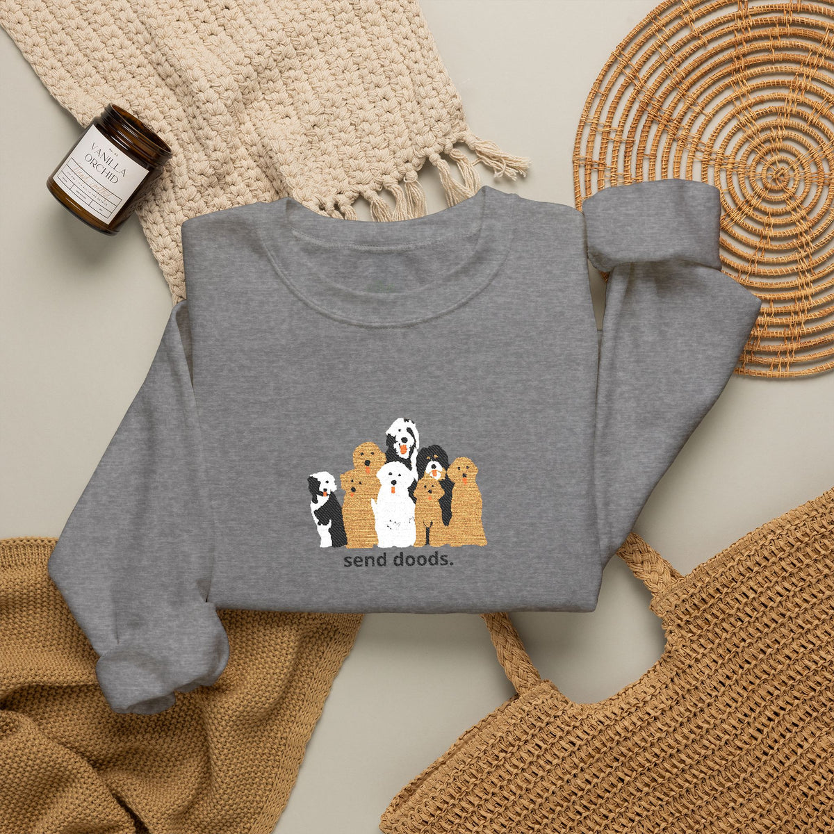 Embroidered Send Doods Crewneck Sweatshirt
