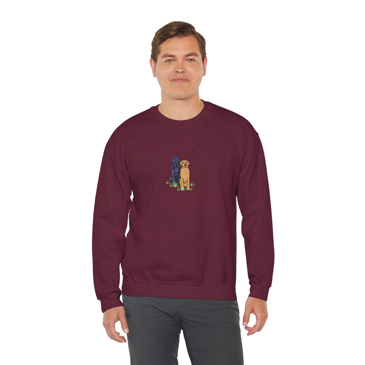Embroidered Dog Crewneck Sweatshirt