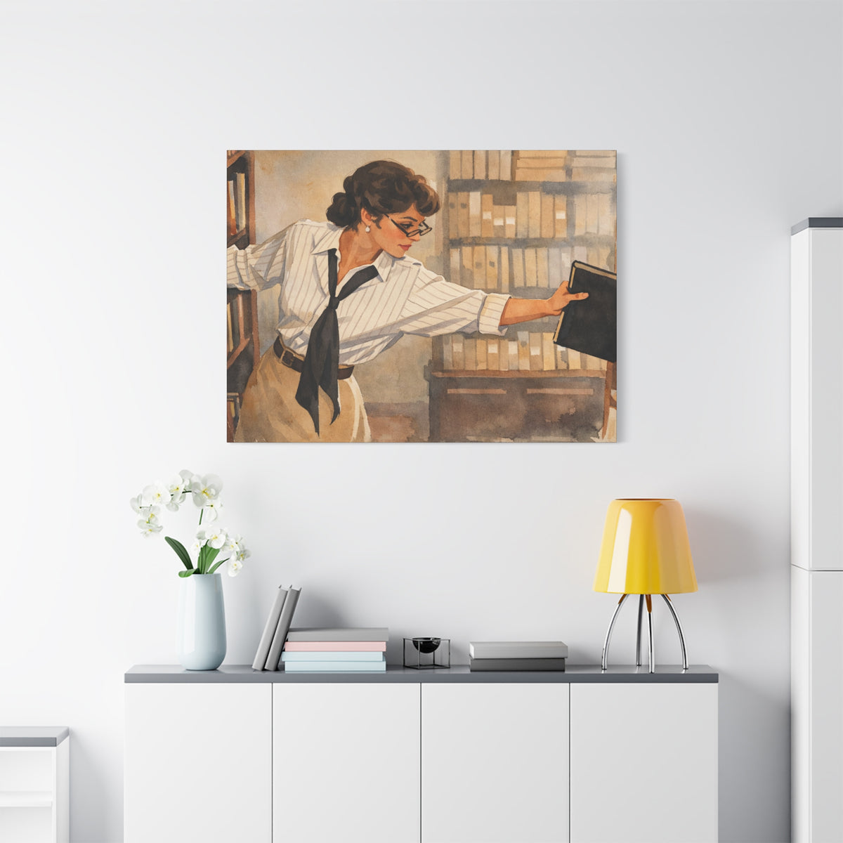 Evelyn Librarian Canvas
