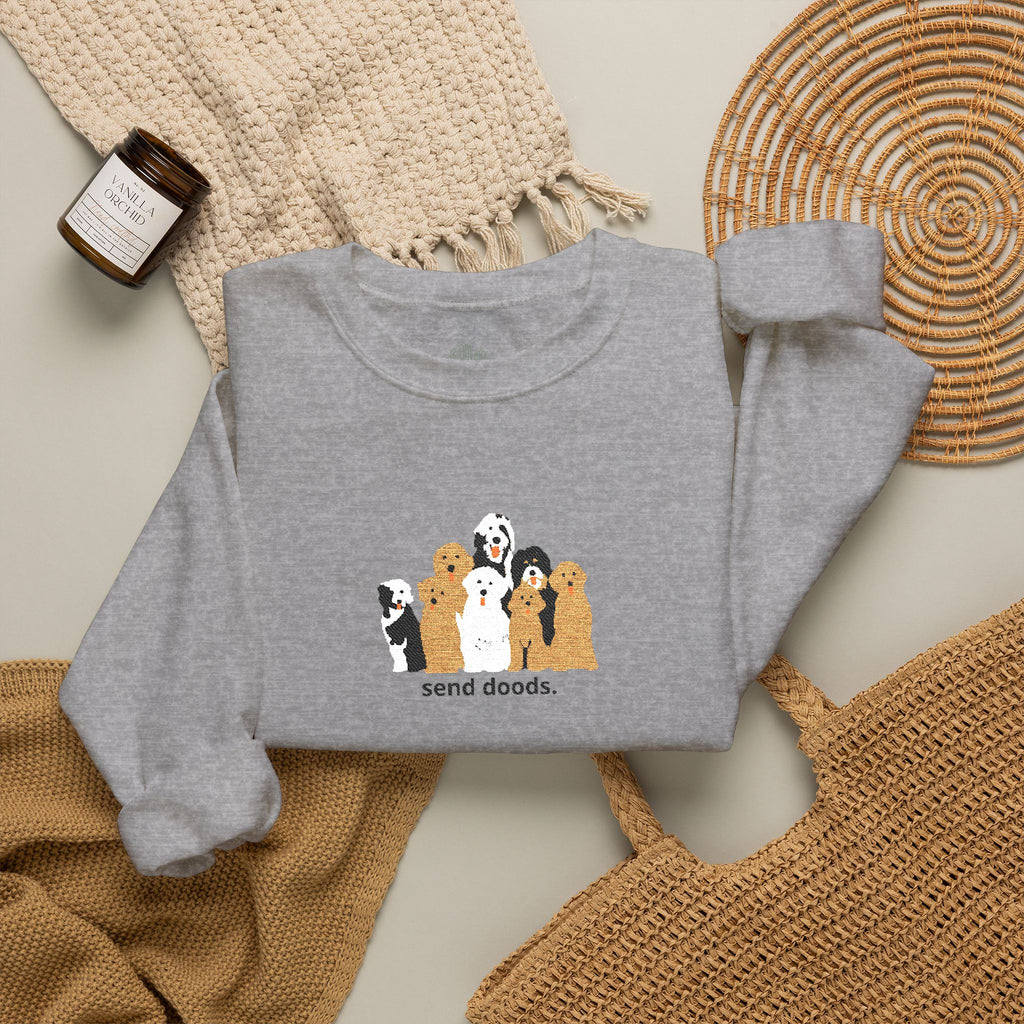 Embroidered Send Doods Crewneck Sweatshirt