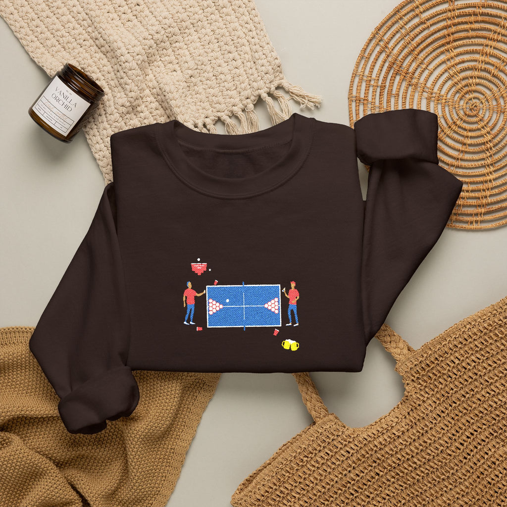 Embroidered Beer Pong Crewneck Sweatshirt