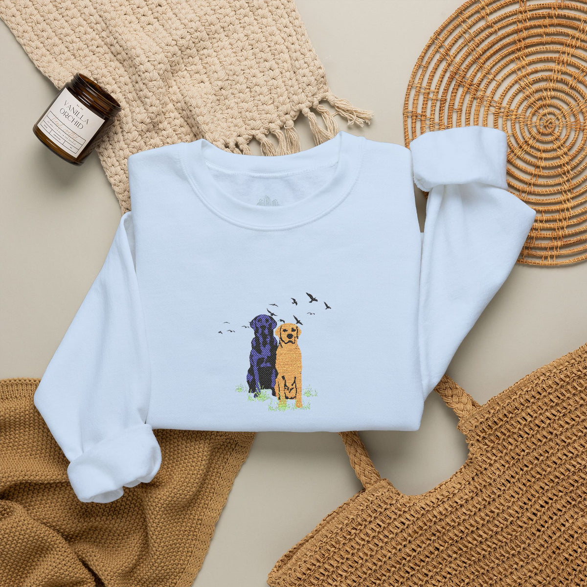 Embroidered Dog Crewneck Sweatshirt