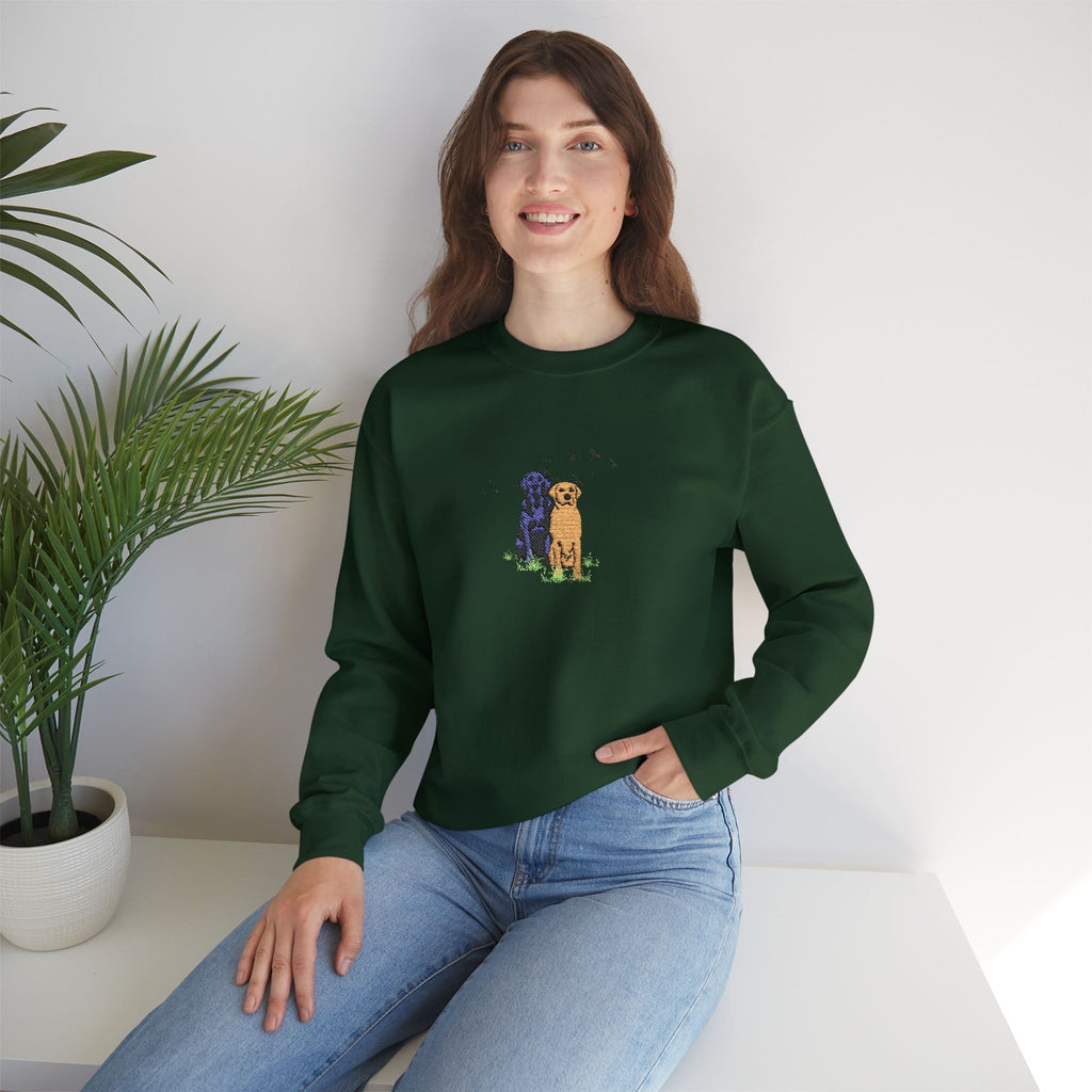 Embroidered Dog Crewneck Sweatshirt