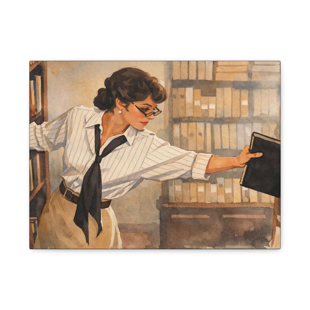 Evelyn Librarian Canvas