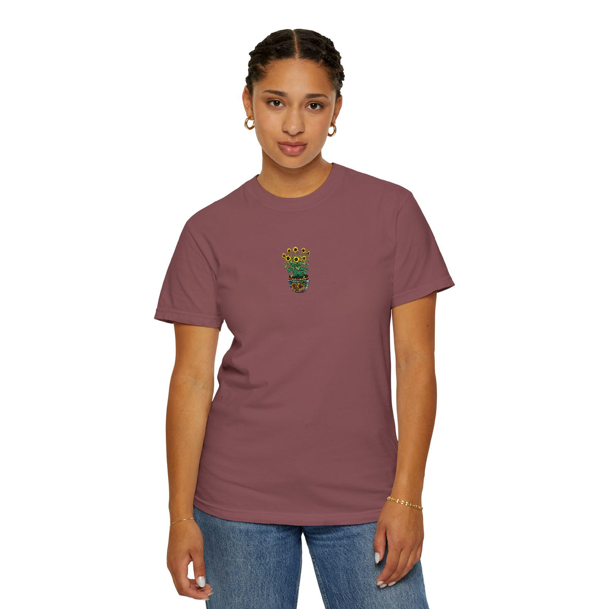 Embroidered Sunflower Tee