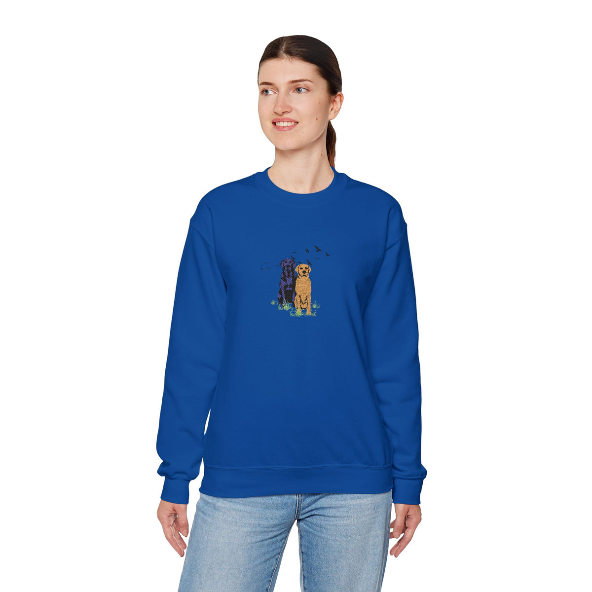Embroidered Dog Crewneck Sweatshirt