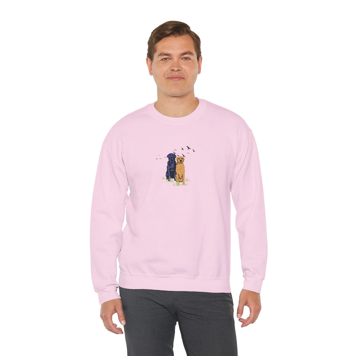 Embroidered Dog Crewneck Sweatshirt