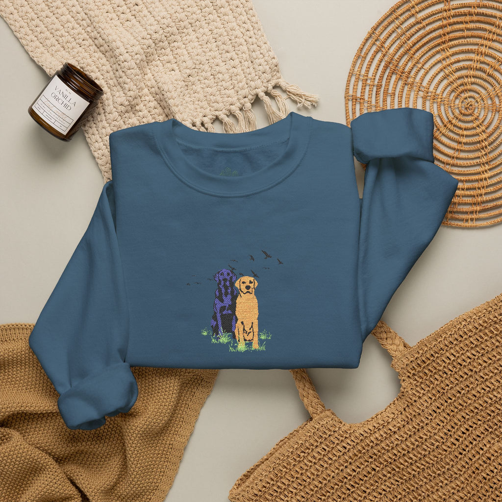 Embroidered Dog Crewneck Sweatshirt