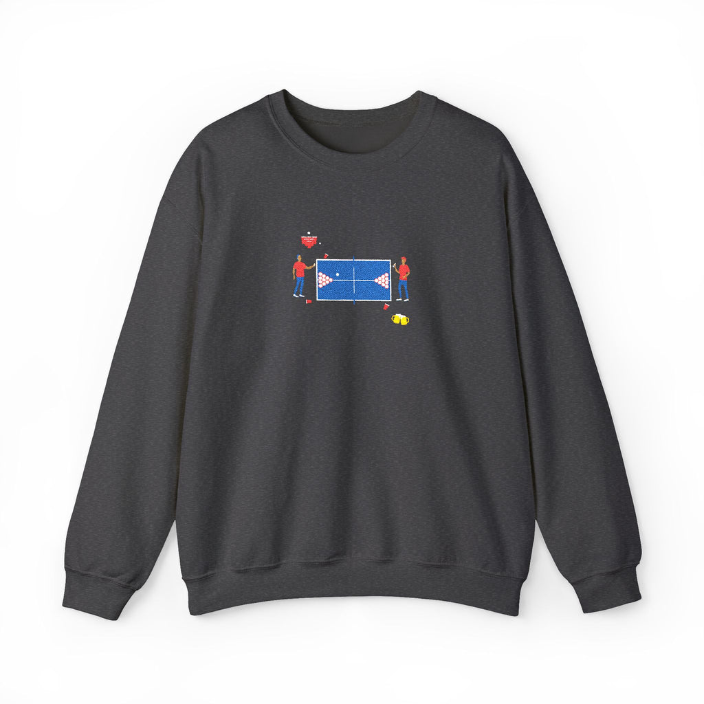 Embroidered Beer Pong Crewneck Sweatshirt