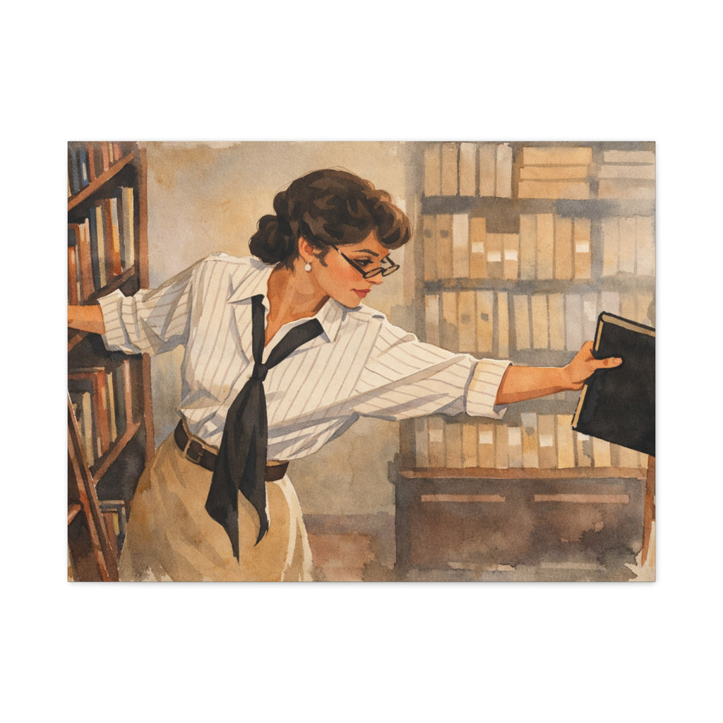 Evelyn Librarian Canvas