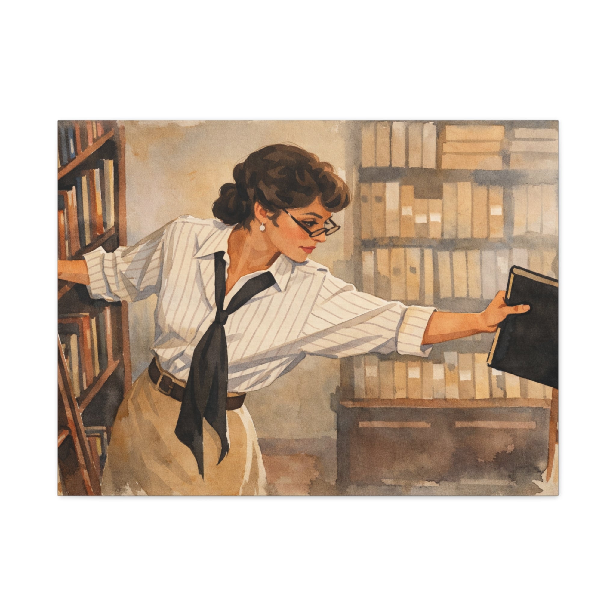 Evelyn Librarian Canvas