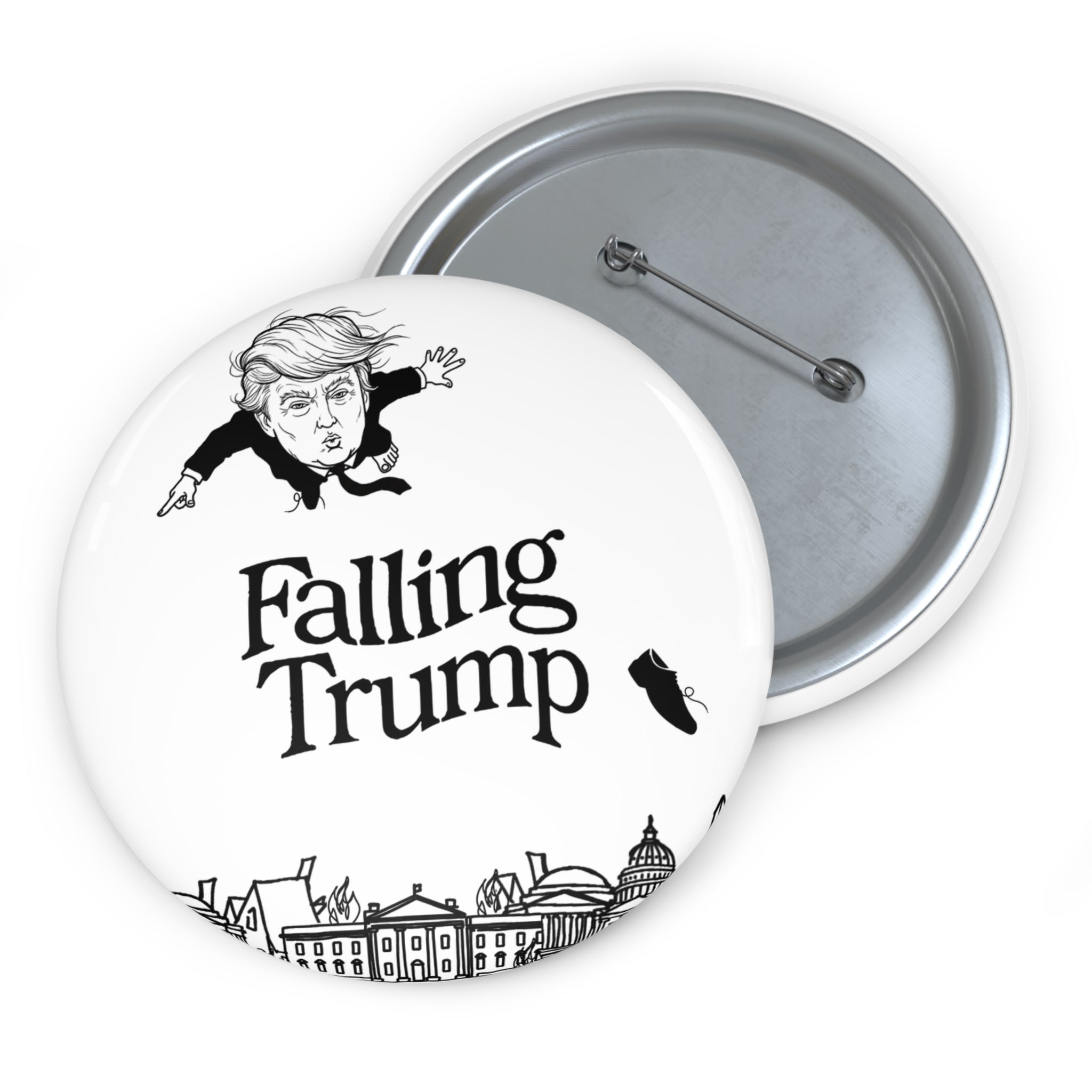 Falling Trump Button Pin