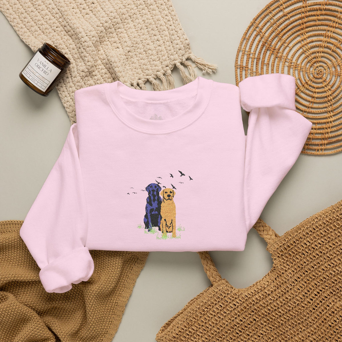 Embroidered Dog Crewneck Sweatshirt