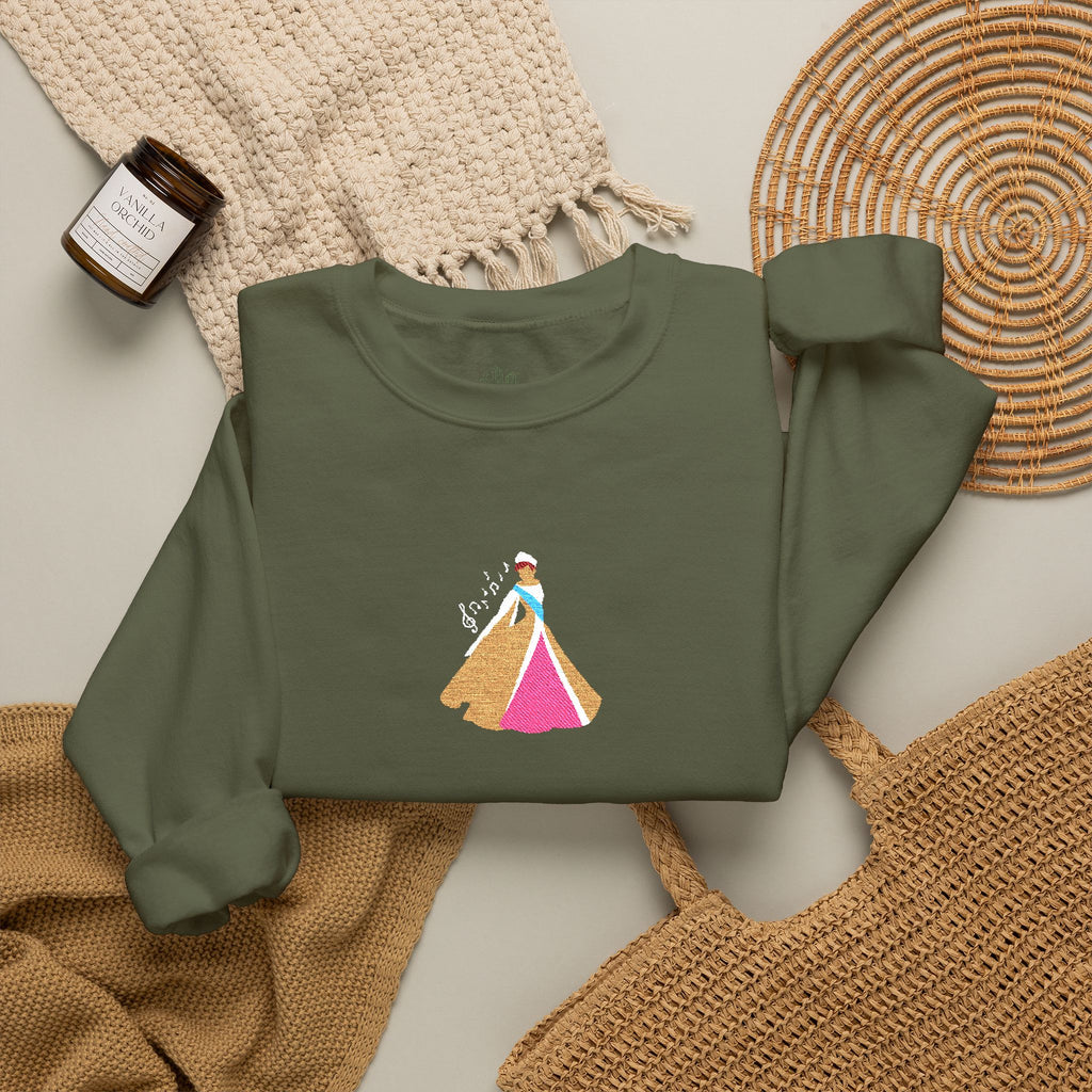 Embroidered Princess Crewneck Sweatshirt