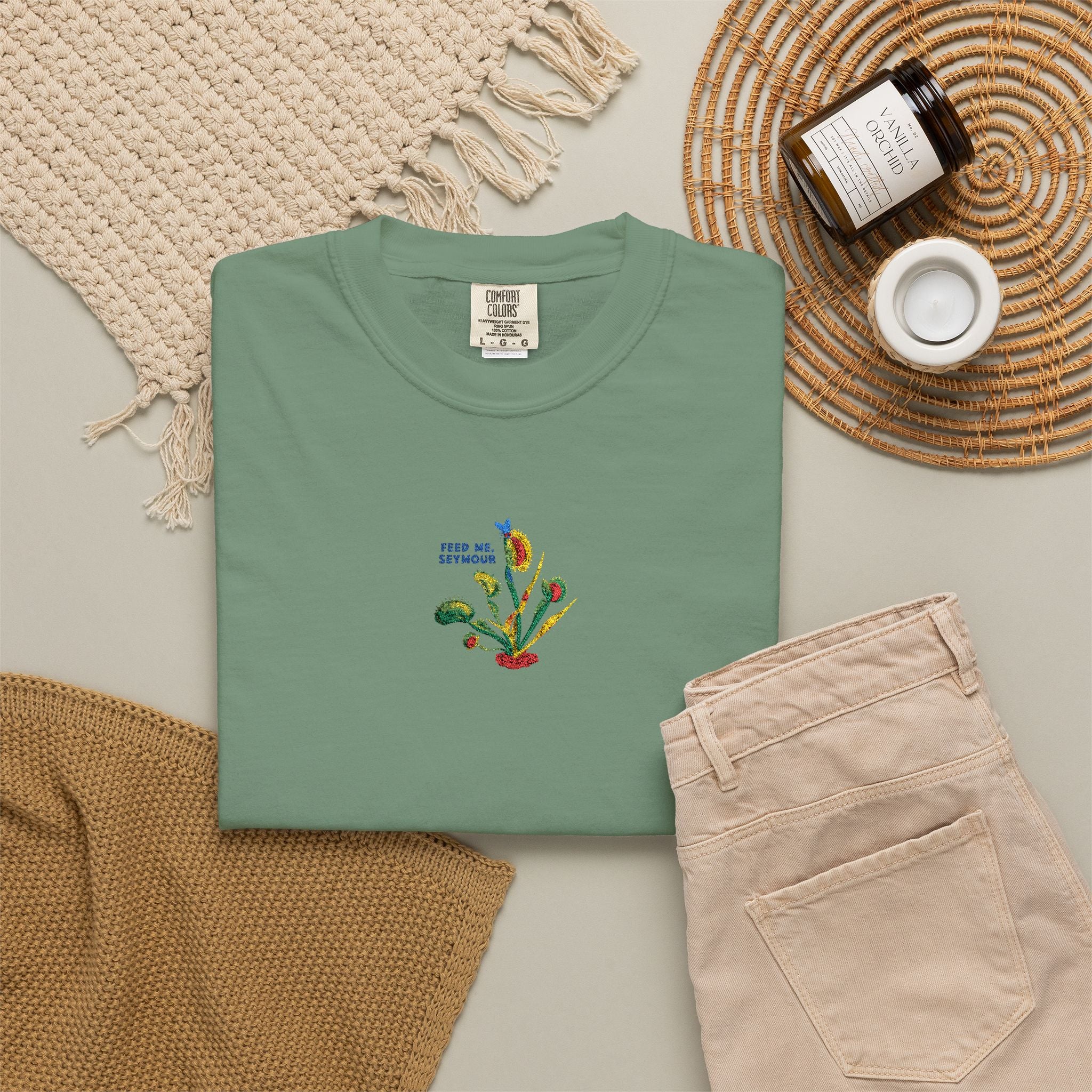 Feed Me Seymour Embroidered Tee