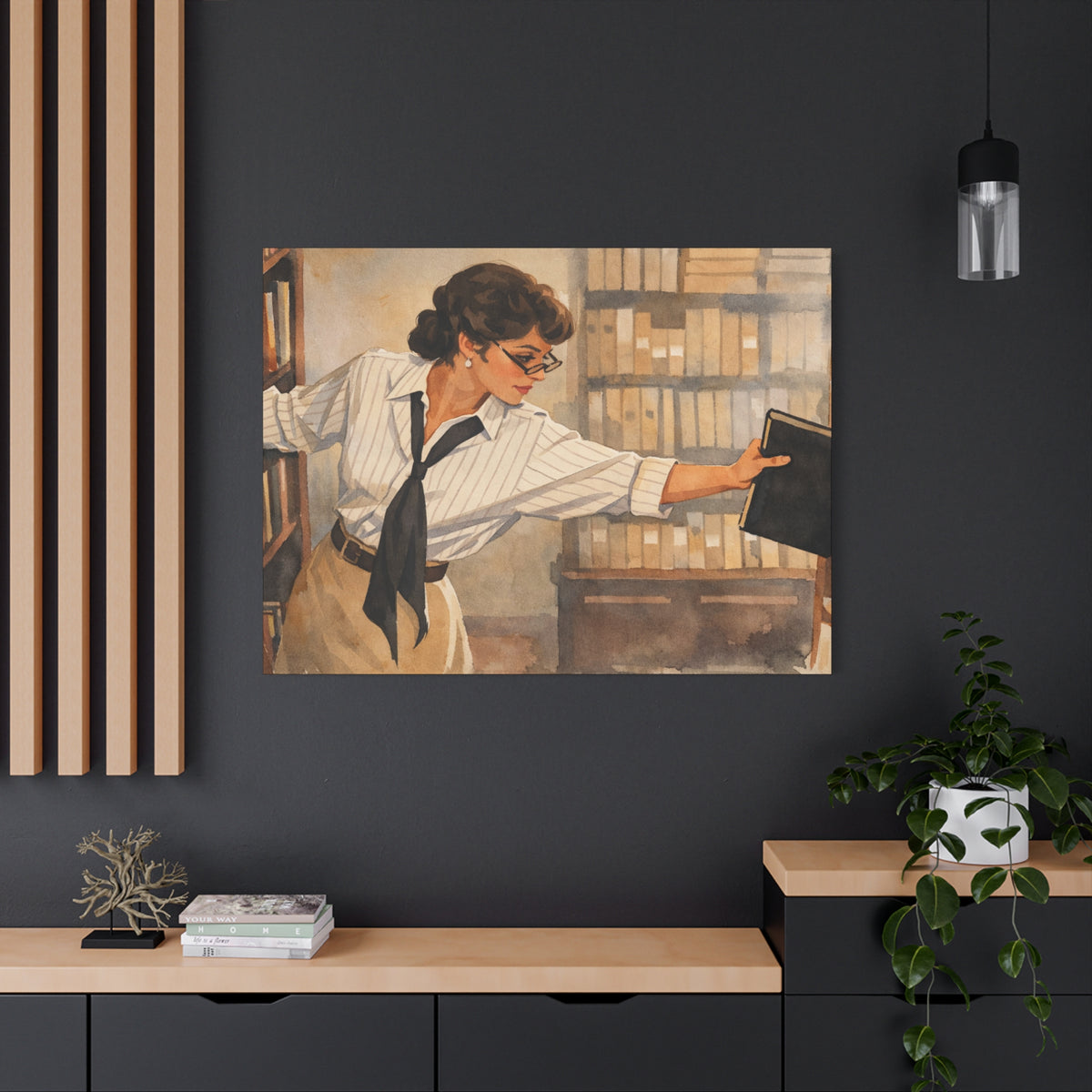 Evelyn Librarian Canvas