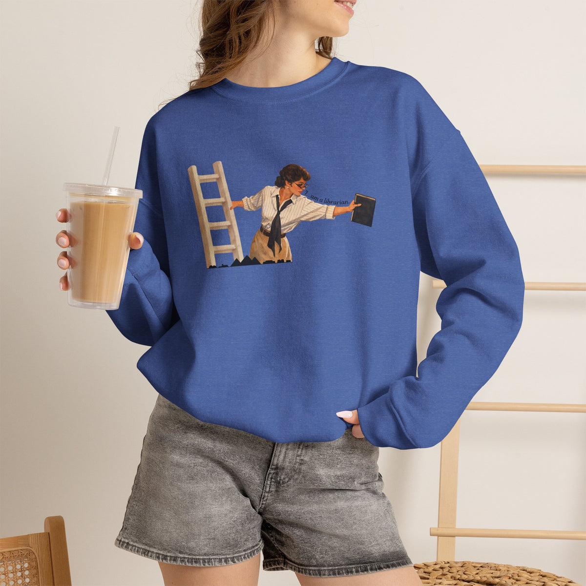 Vintage Evelyn Librarian Crewneck Sweatshirt