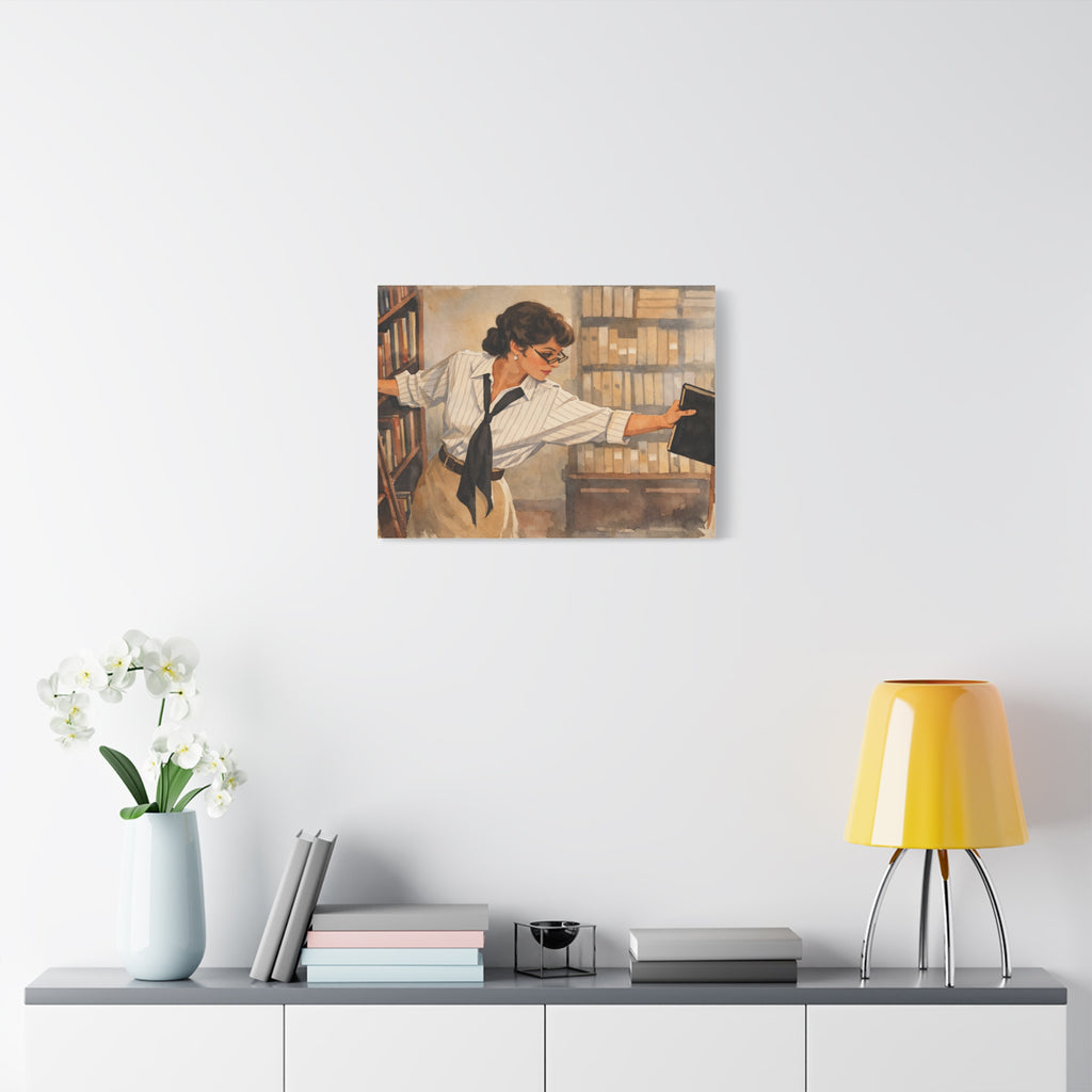 Evelyn Librarian Canvas