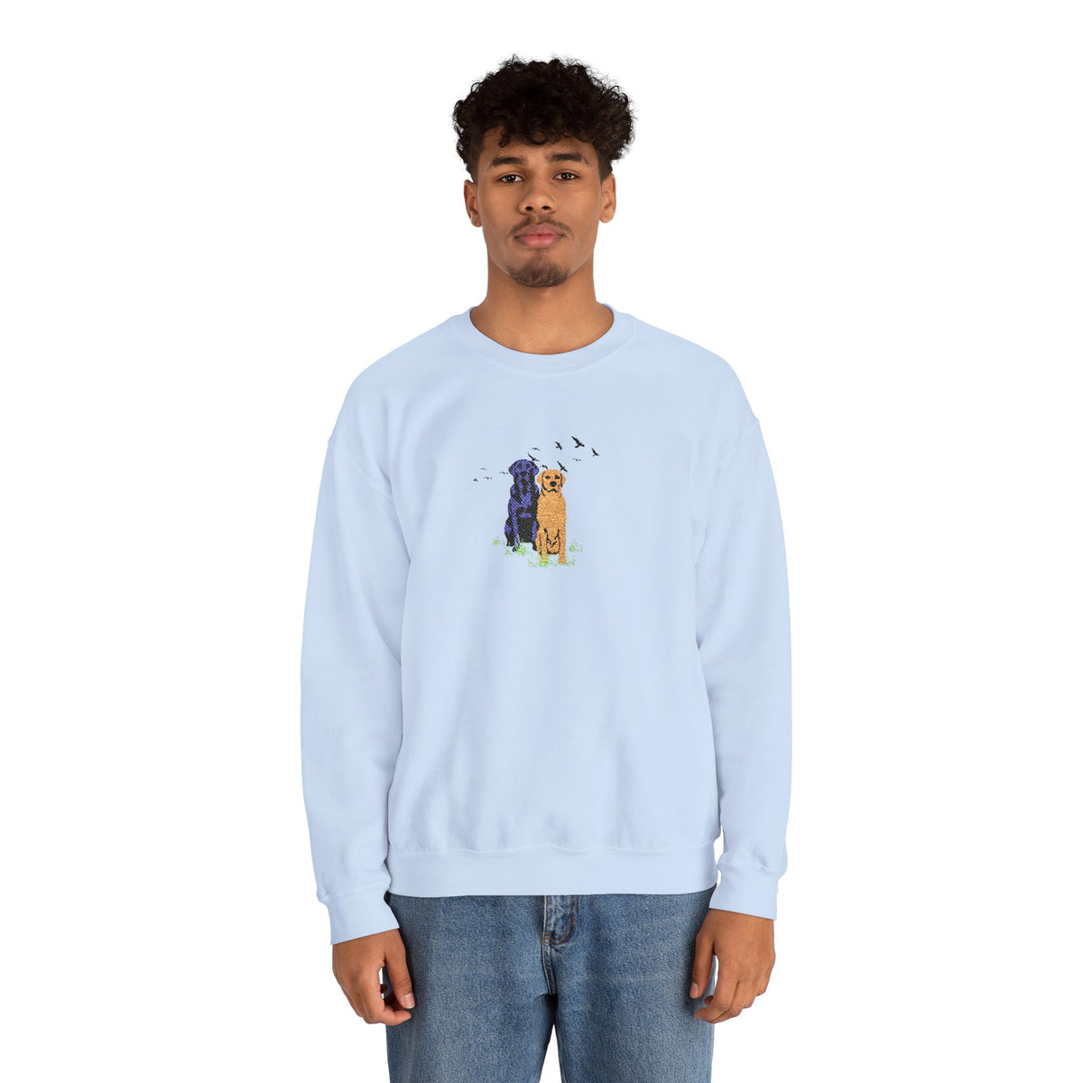 Embroidered Dog Crewneck Sweatshirt