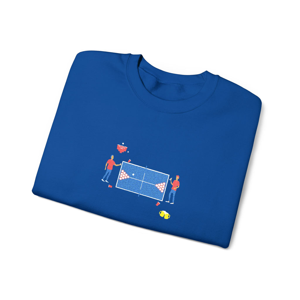 Embroidered Beer Pong Crewneck Sweatshirt