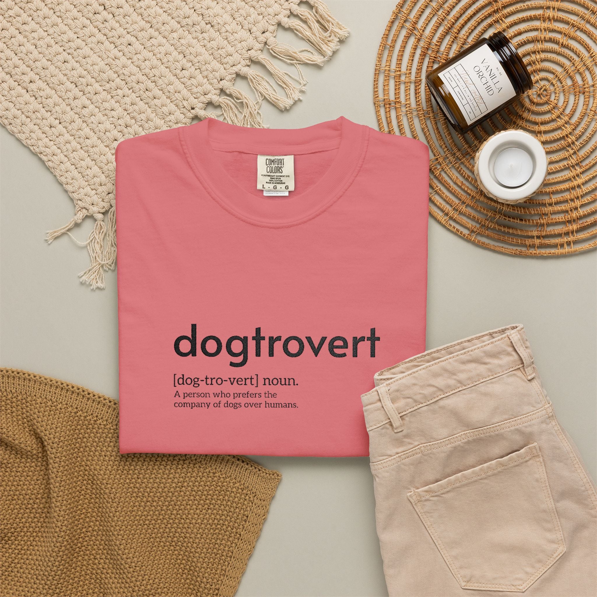 Dog-tro-vert Embroidered T-Shirt