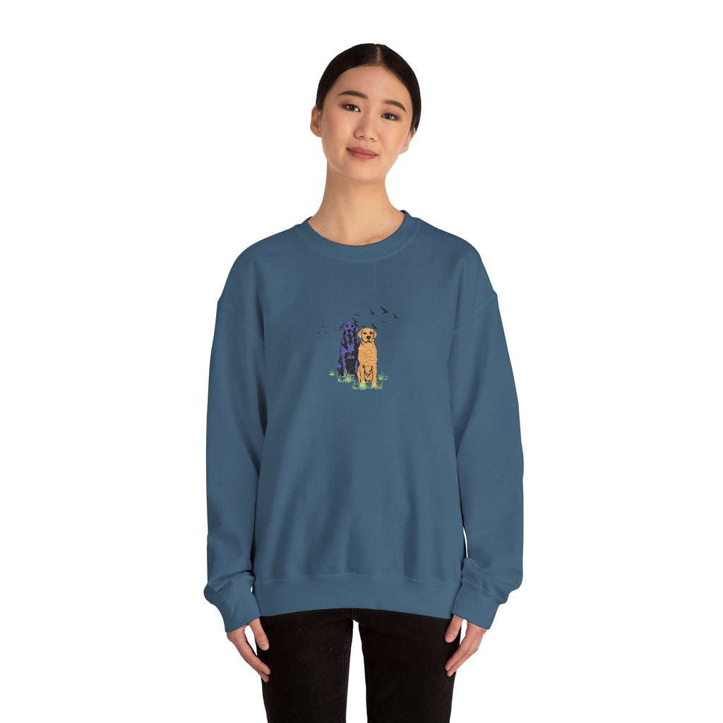 Embroidered Dog Crewneck Sweatshirt