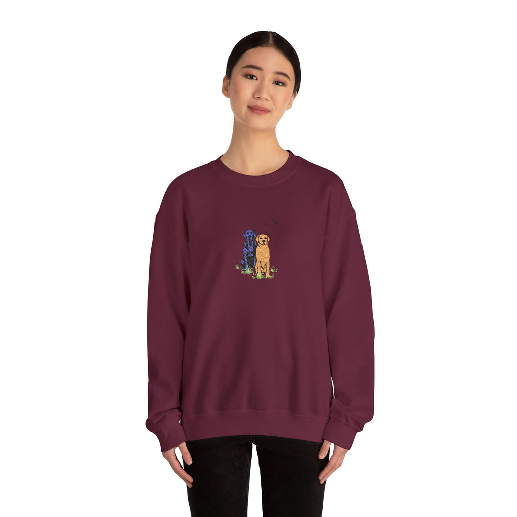 Embroidered Dog Crewneck Sweatshirt