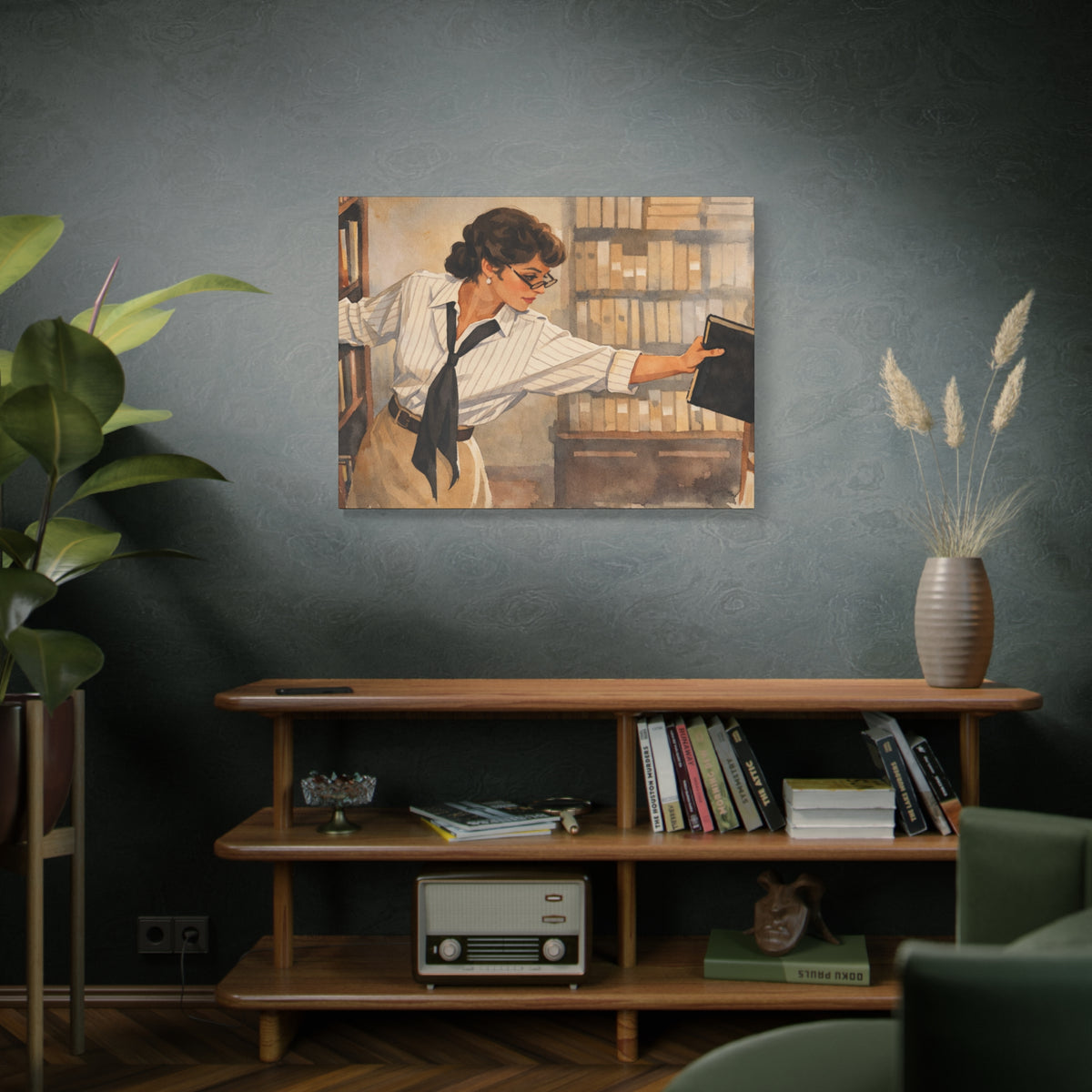 Evelyn Librarian Canvas
