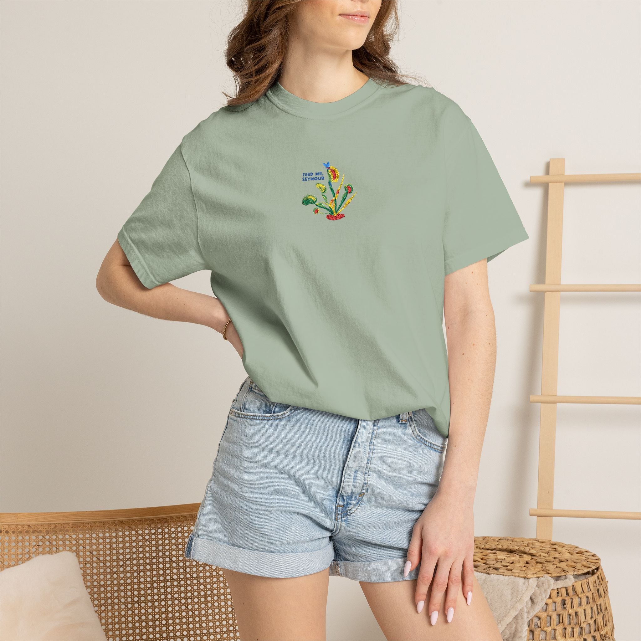 Feed Me Seymour Embroidered Tee