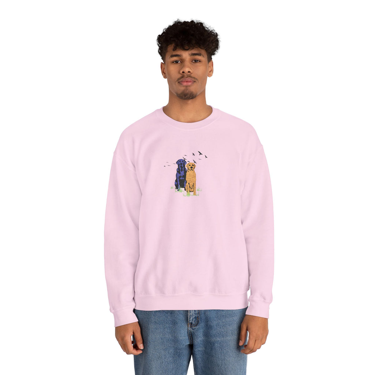 Embroidered Dog Crewneck Sweatshirt