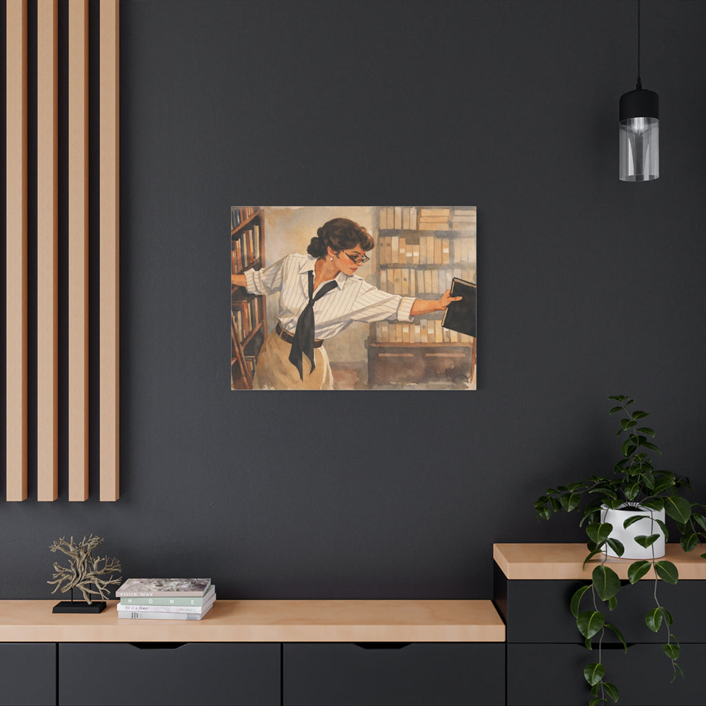Evelyn Librarian Canvas