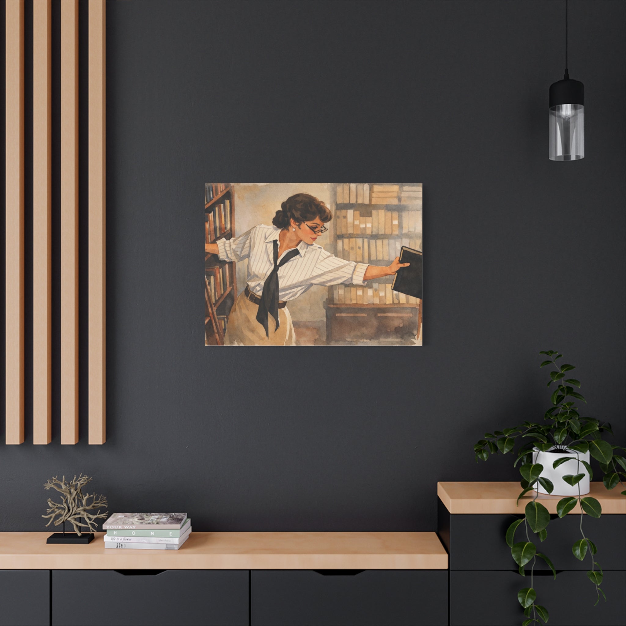 Evelyn Librarian Canvas