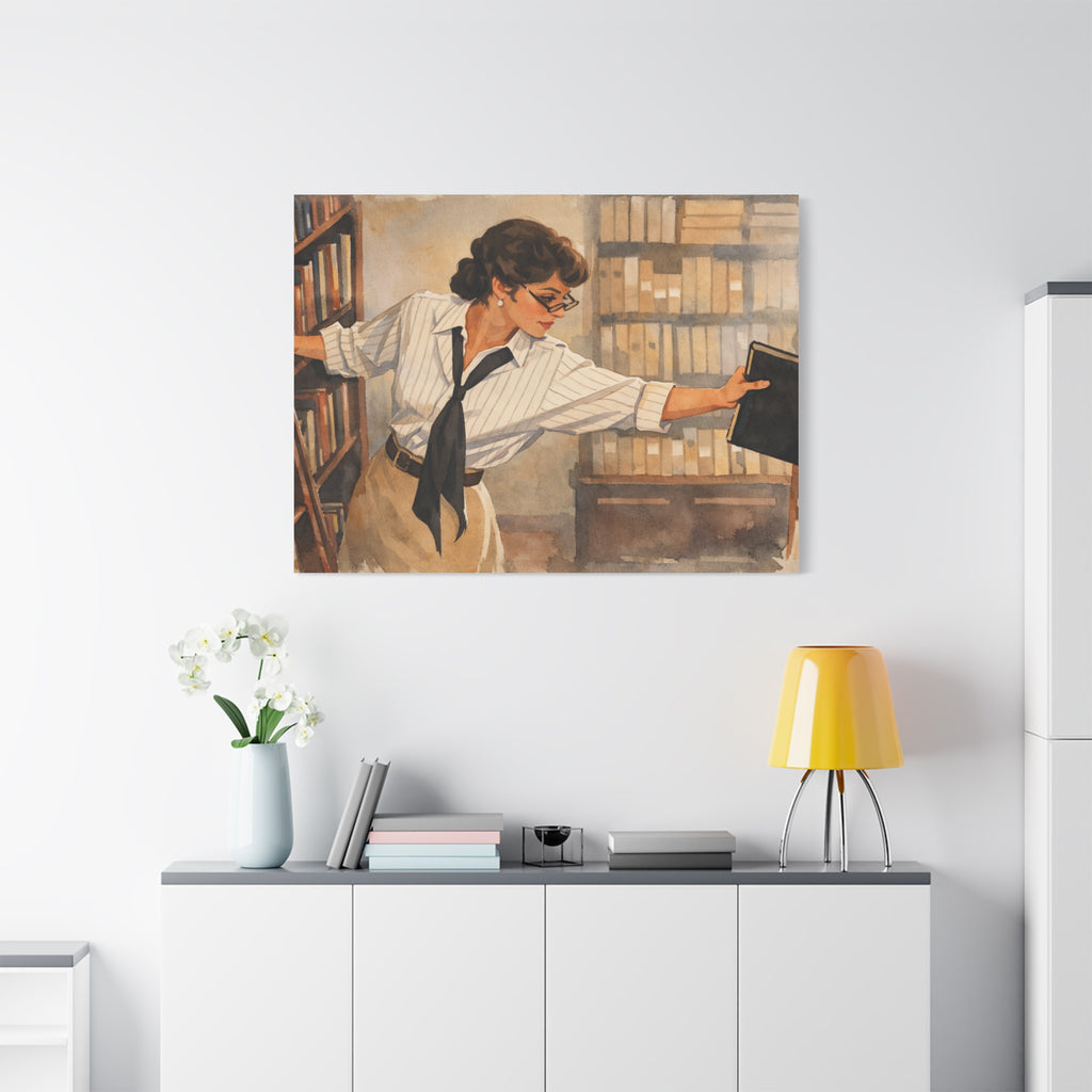 Evelyn Librarian Canvas