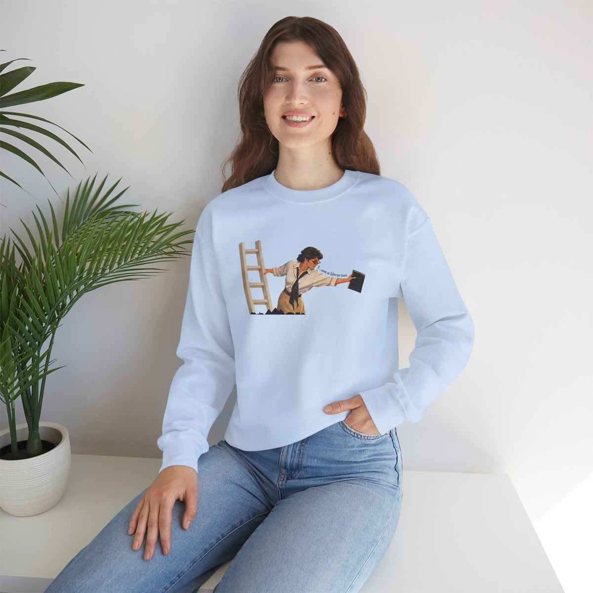 Vintage Evelyn Librarian Crewneck Sweatshirt