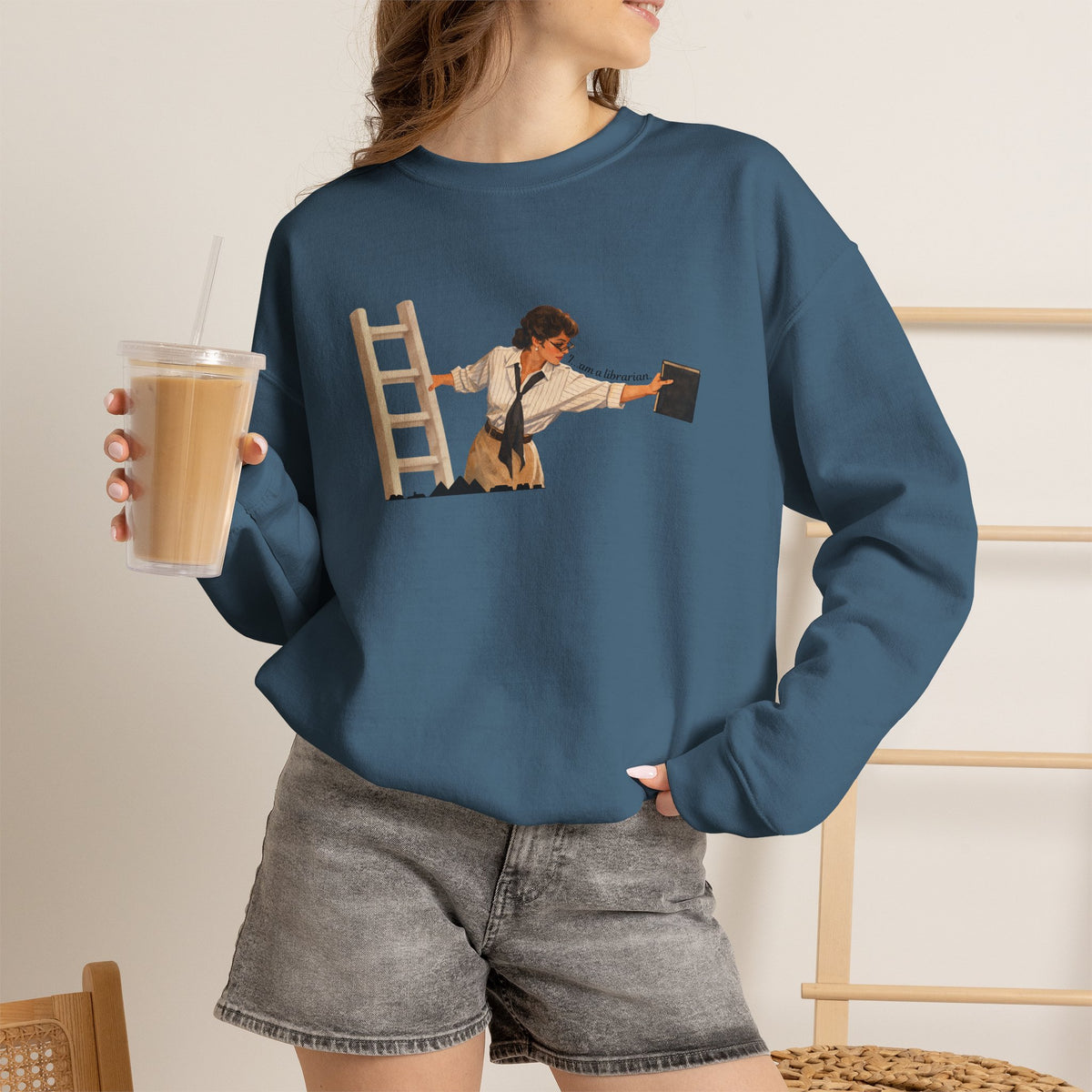 Vintage Evelyn Librarian Crewneck Sweatshirt