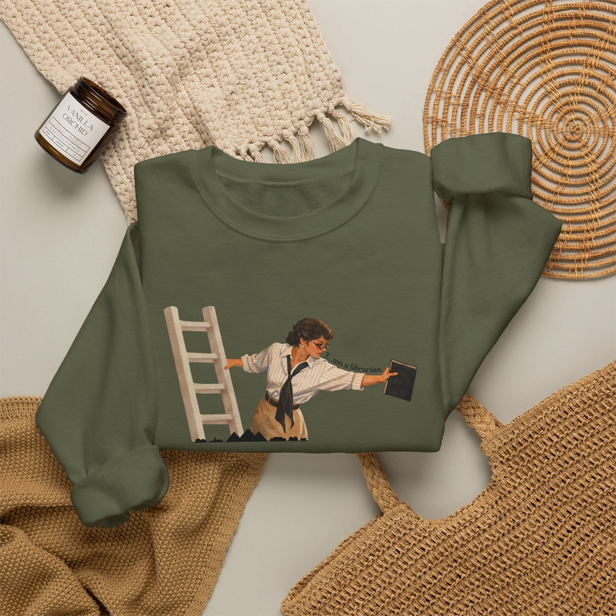 Vintage Evelyn Librarian Crewneck Sweatshirt