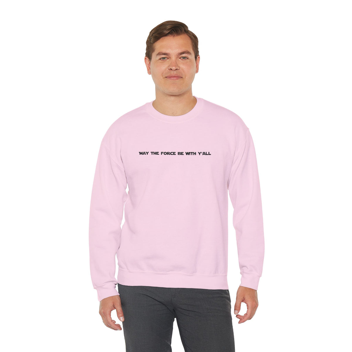 Embroidered May the Force Be With Yall Crewneck Sweatshirt
