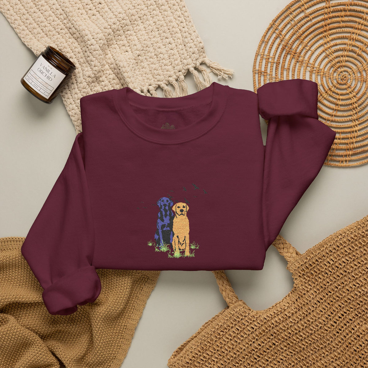 Embroidered Dog Crewneck Sweatshirt