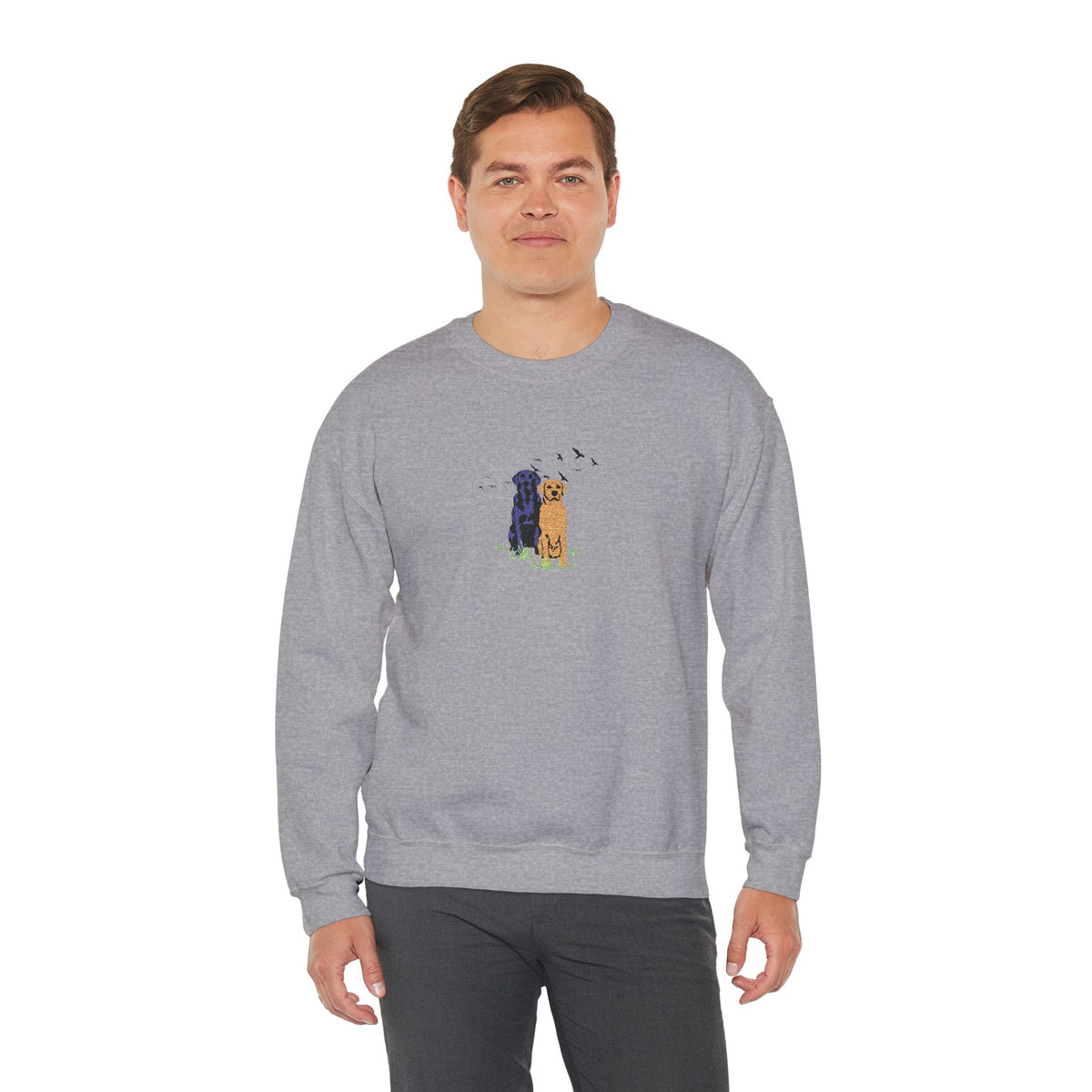 Embroidered Dog Crewneck Sweatshirt