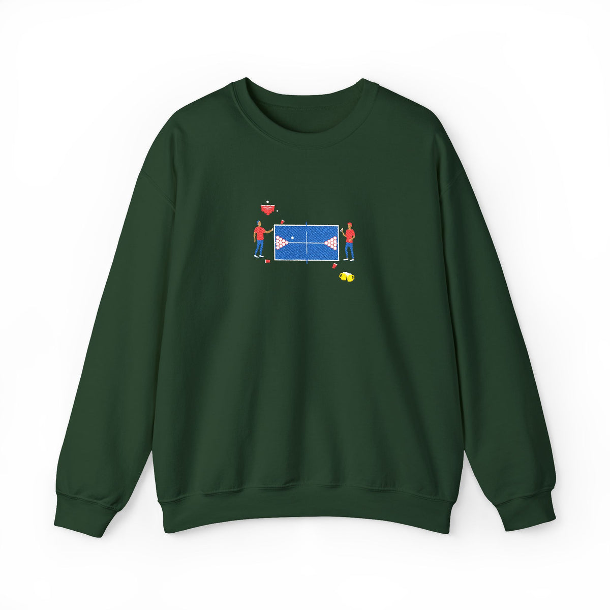 Embroidered Beer Pong Crewneck Sweatshirt