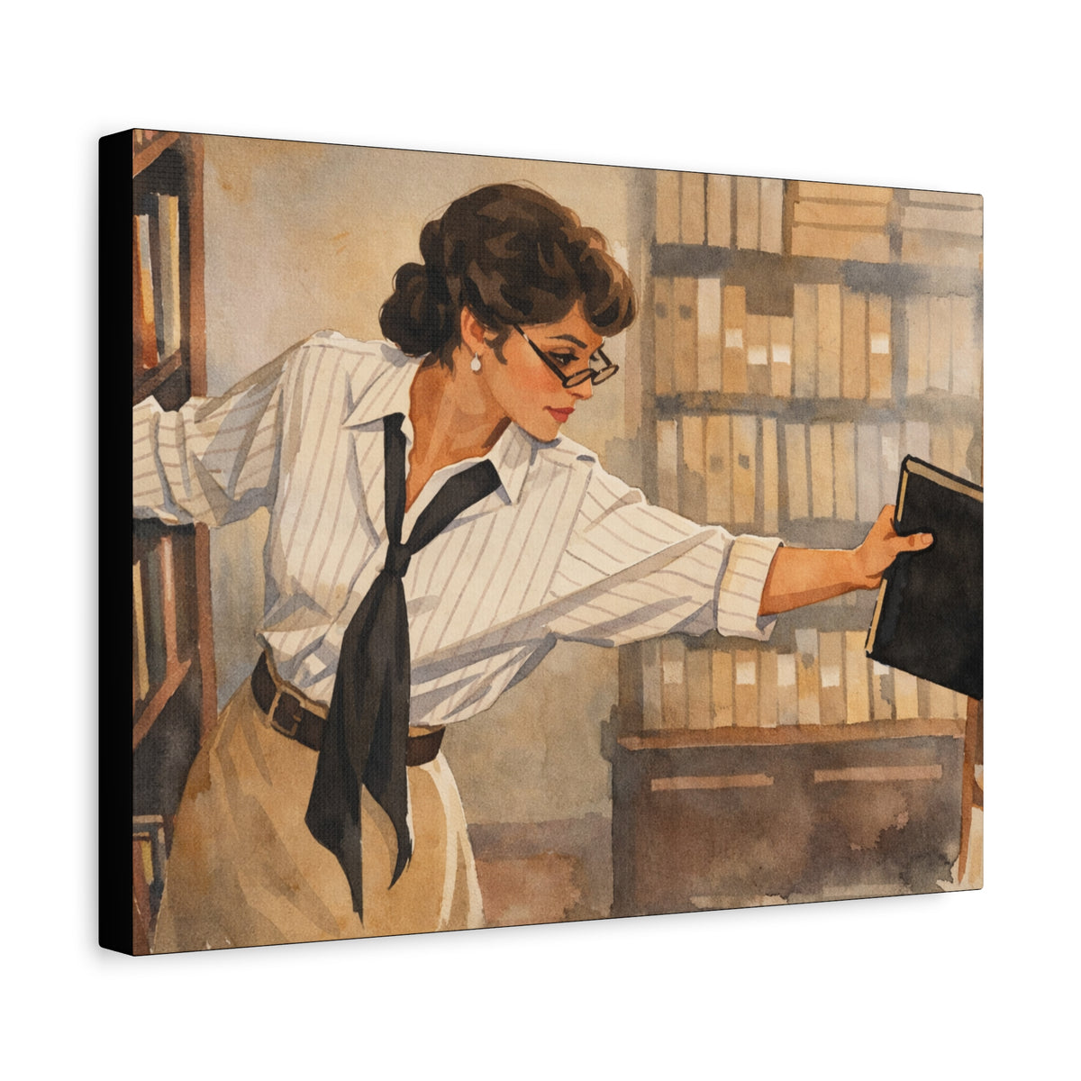 Evelyn Librarian Canvas
