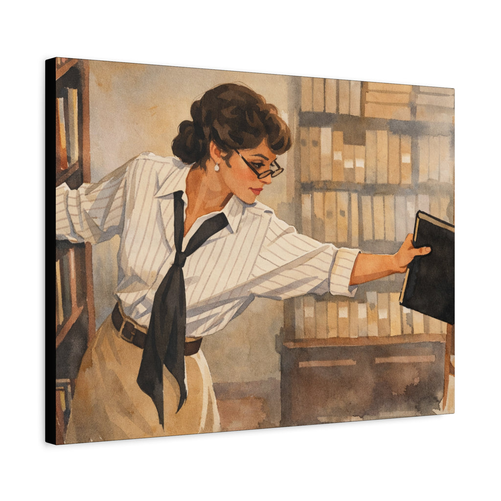 Evelyn Librarian Canvas