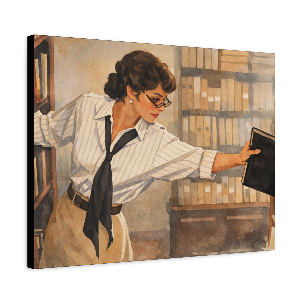 Evelyn Librarian Canvas