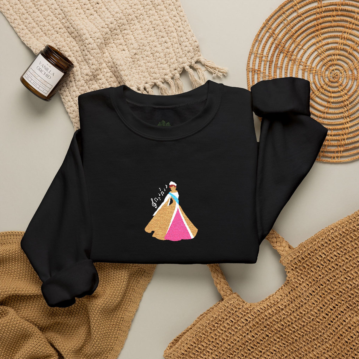 Embroidered Princess Crewneck Sweatshirt
