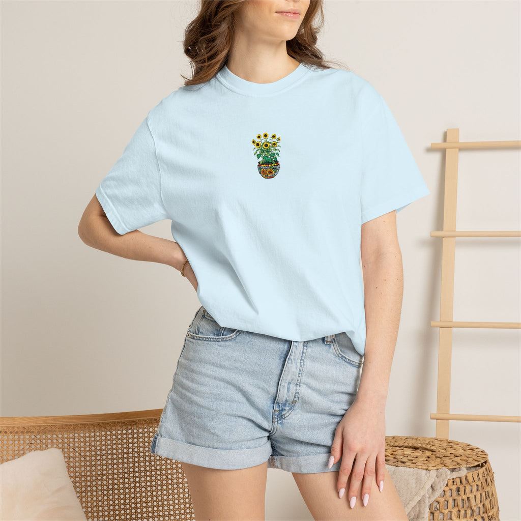 Embroidered Sunflower Tee